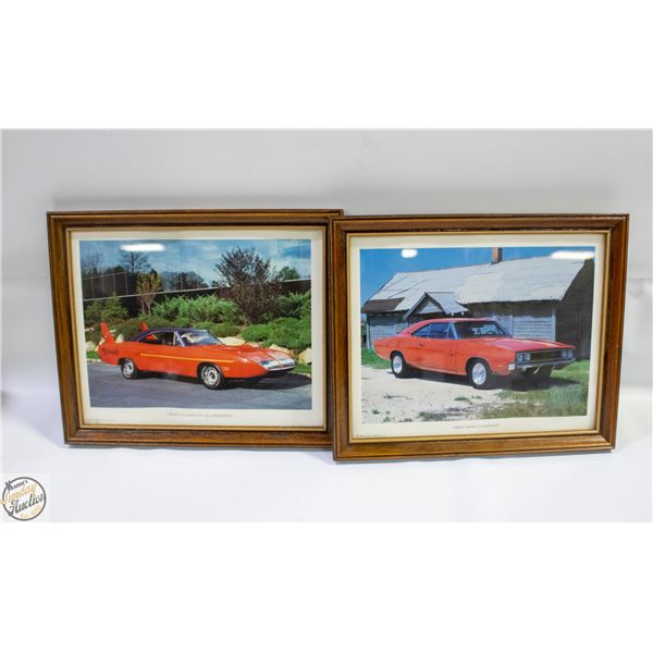 FRAMED CAR PRINTS EACH 9 INCHES X 11 INCHES