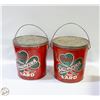 Image 1 : 2 VINTAGE SHAMROCK LARD TINS (EMPTY) EACH 8" X 9"