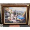 Image 1 : FRAMED PRINT MEDITERRANEAN SCENE 4' X 40"