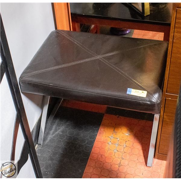 LEATHER AND METAL STOOL