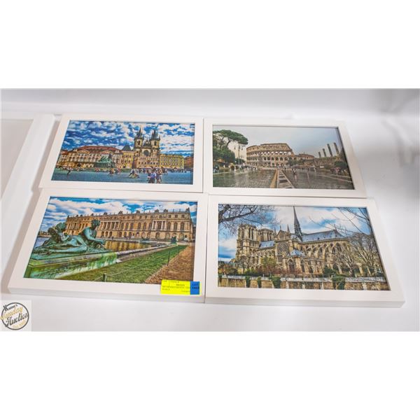 4PC FRAMED PHOTOS - AROUND THE WORLD 9" X 13"
