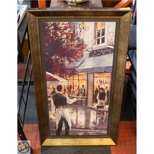 FRAMED ART PRINT 5TH AVE CAFE BY BRENT HEIGHTON