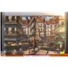 Image 1 : 2 PANEL CANVAS EUROPEAN STREET SCENE 15.5"X19.75"