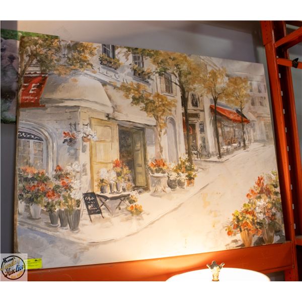 CANVAS PRINT PARISIAN STYLE STREET CORNER CAFE
