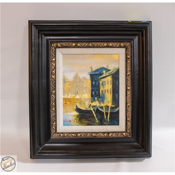 IMPRESSIONIST PAINTING VENETIAN CANAL 16" X 18"