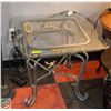 Image 1 : METAL BASED GLASS TOP END TABLE 24" WIDE 24" DEEP