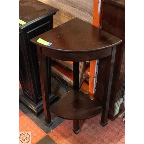 WOODEN CORNER SHELF 13" WIDE 13" DEEP 28" TALL