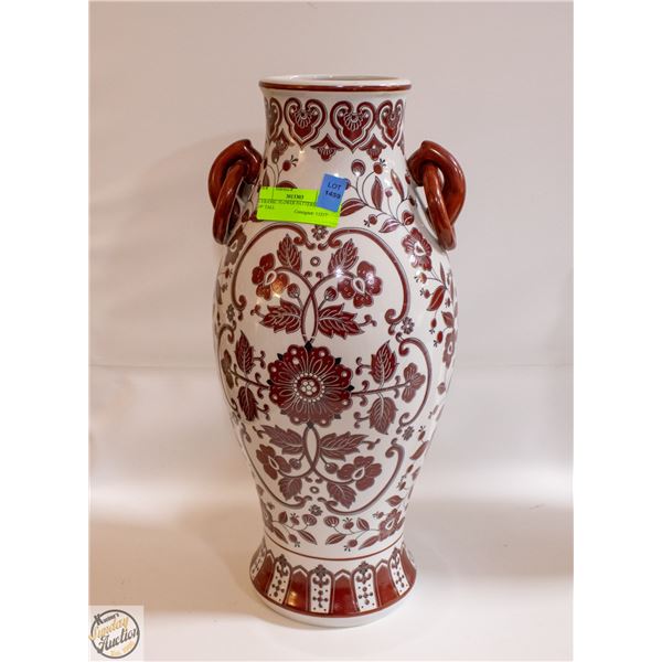 CERAMIC FLOWER PATTERN VASE 19" TALL