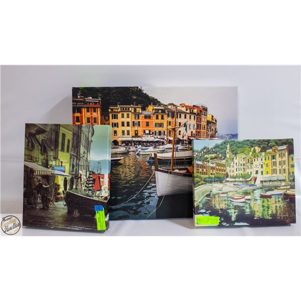 LOT OF 2 PICTURES ON CANVAS + 1 PRINT