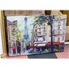 Image 1 : CANVAS PRINT OF PARISIAN STREET SCENE 38" X 26"