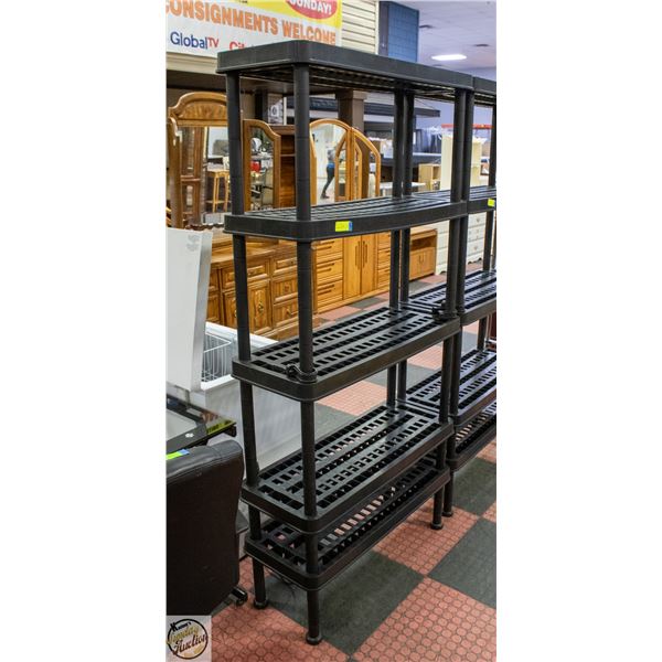 RESIN 5 TIER SHELF. 36 X 14 X 72