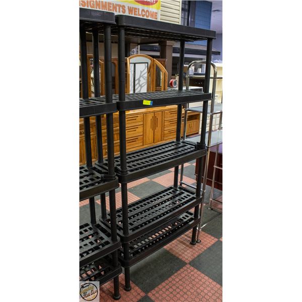RESIN 5 TIER SHELF. 36 X 14 X 72