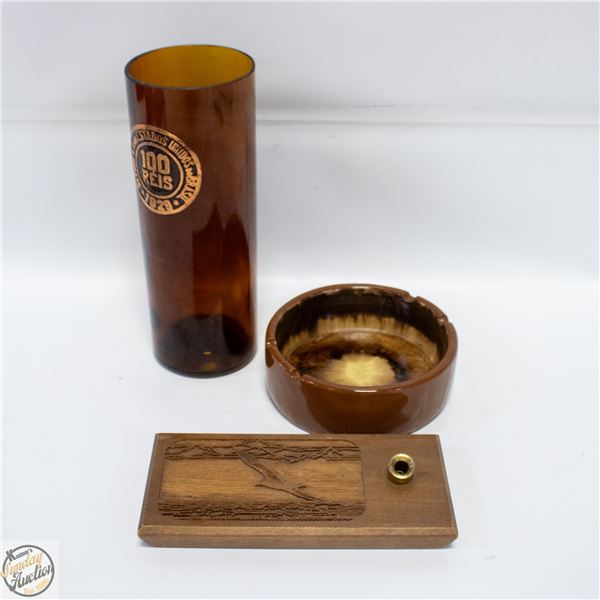 SOLID WALNUT DESKTOP PEN HOLDER + 1928