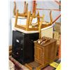 Image 1 : PALLET WITH 2 FILE CABINETS, SIDE TABLE RACK,