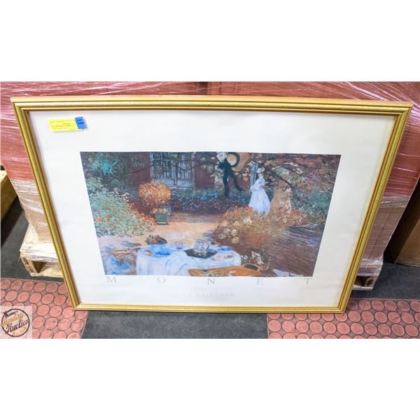 FRAMED MONET PRINT LE DEJEUNER 30"X24"
