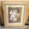 Image 1 : GOLD GILTED ORNATE FRAME FLORAL PRINT 24"X20"