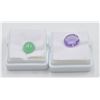 Image 1 : #252- NATURAL AMETHYST 2.35CT& CHRYSOPRASE 3.15CT