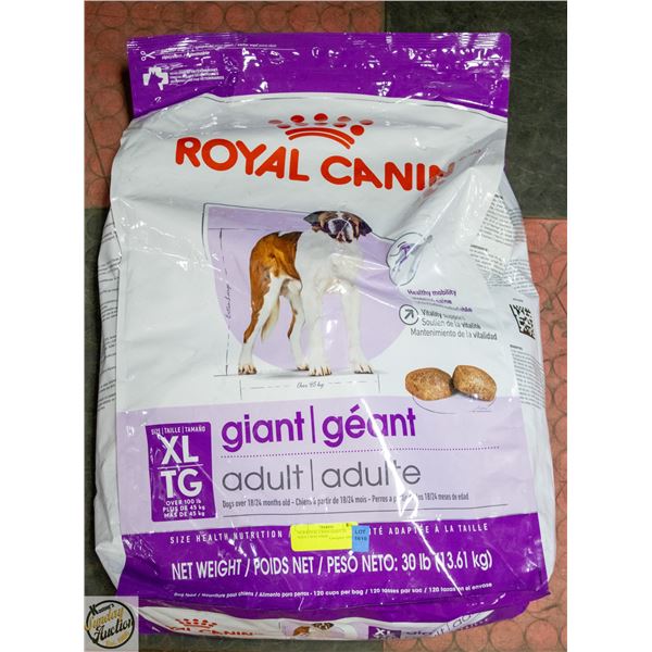 30LB ROYAL CANIN GIANT XL ADULT DOG FOOD