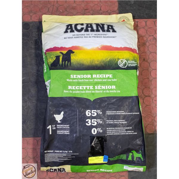 25LB ACANA SENIOR DOG FOOD CHICKEN &