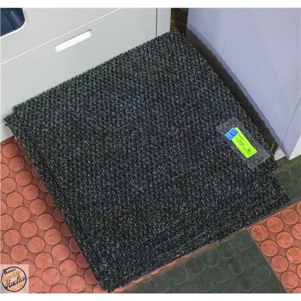 LOT OF 12 CHARCOAL CARPET TILES 15" X 15"