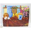 Image 1 : ORIGINAL PAINTING "VIOLETS IN A FRENCH JARDINIERE"