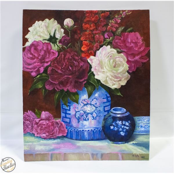 ORIGINAL PAINTING "PEONIES & SNAP DRAGONS"