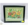 Image 1 : ORIGINAL PAINTING "SUNFLOWERS" BY PAULINE 16" X 13