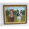 Image 1 : FRAMED ORIGINAL OIL PAINTING "FRIENDS" 21"X24"