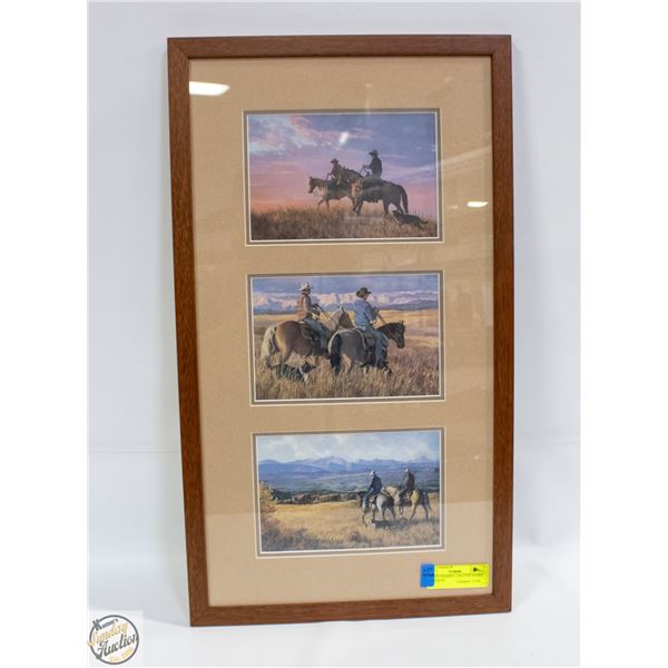 3 SCENE FRAMED + MATTED ISABEL LEVESQUES