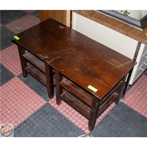 TWO END TABLES 19"X19"X20"