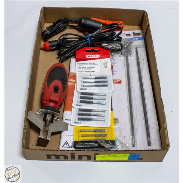 CHAIN SAW SHARPENER&PACKS OF NEW BITS