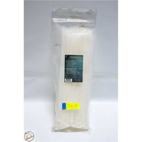 NEW BAG 100 REUSEABLE CABLE TIES 15 1/2"
