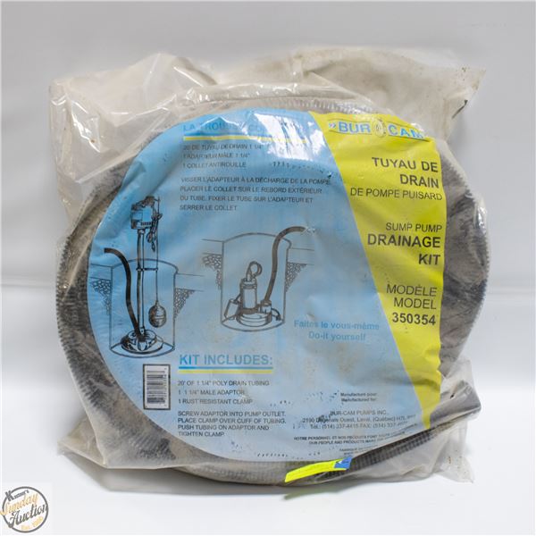 20'X 1 1/4" SUMP DRAIN HOSE KIT