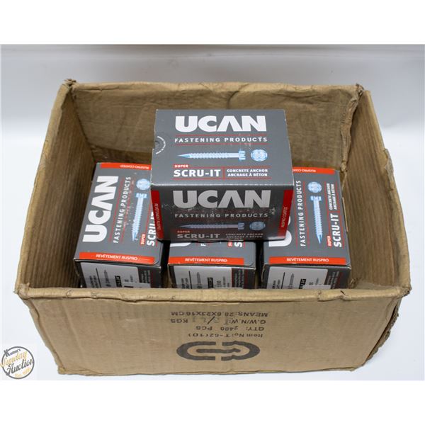 4 BOXES OF UCAN 3/16 X 3/4" SCRU-IT ANCHORS