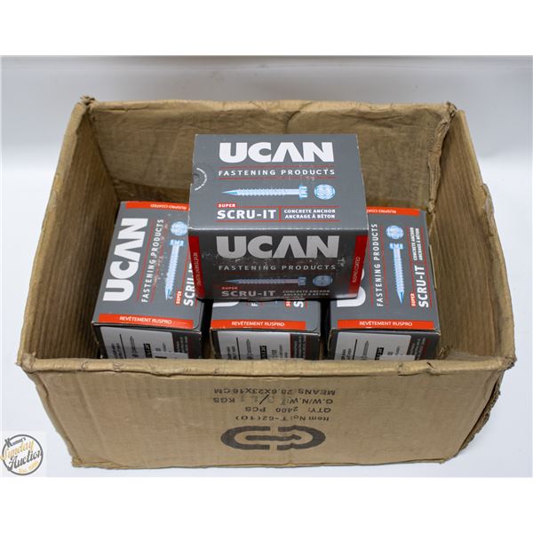 4 BOXES OF UCAN 3/16 X 3/4" SCRU-IT ANCHORS