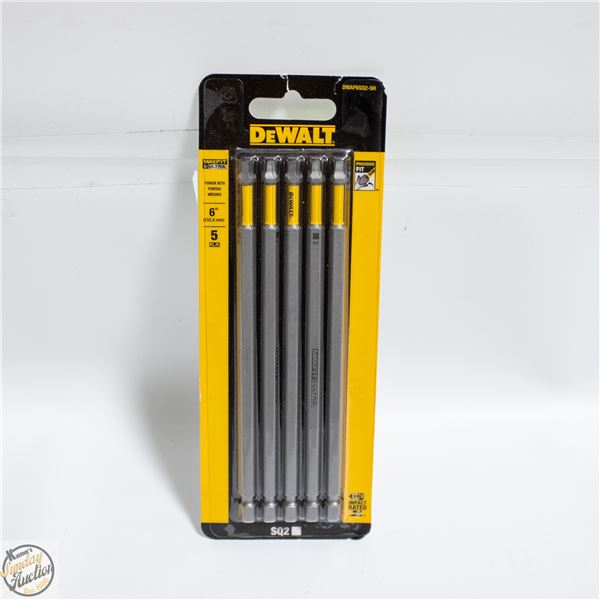 PACK OF DEWALT 6” 5PC SCREWDRIVER FITS SQ