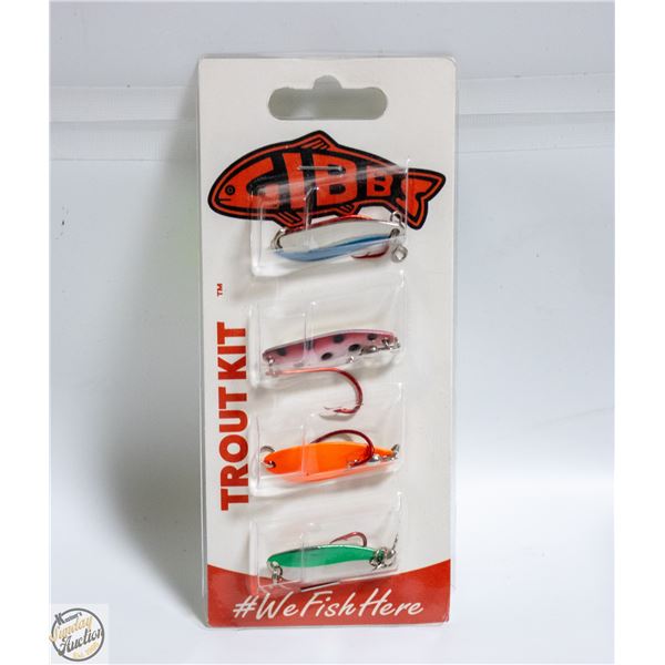 PACK OF 4 GIBBS TROUT KIT HOOKS