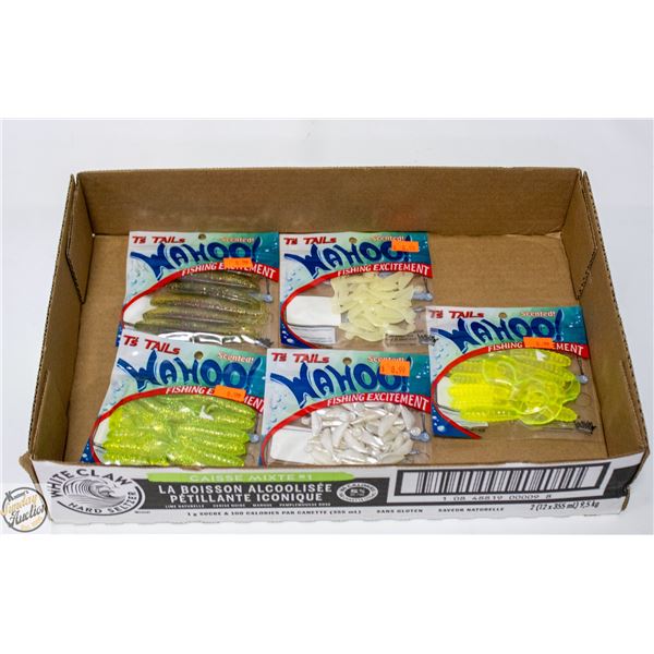5 X PACKS WAHOO T’S TAILS SCENTED FISH BAIT