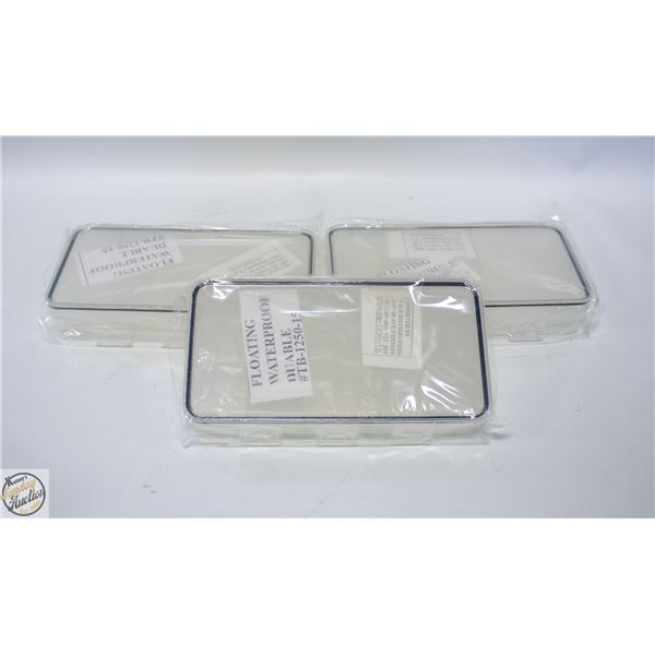 3 X FLOATING WATERPROOF TACKLE BOXES