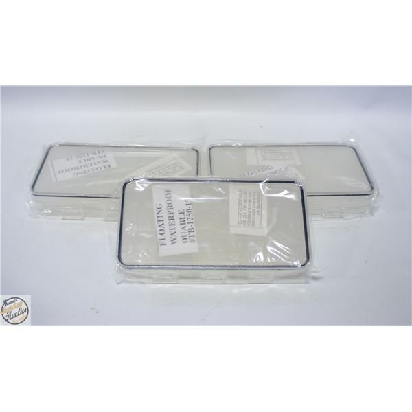 3 X FLOATING WATERPROOF TACKLE BOXES