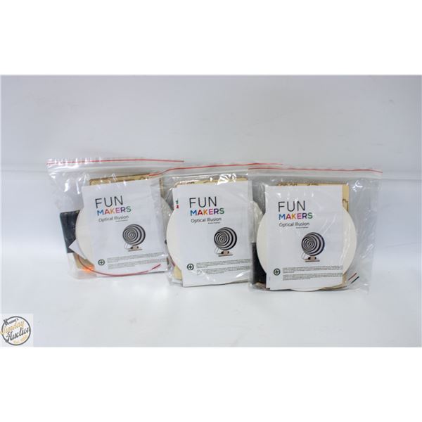 3 X OPTICAL ILLUSION FUN MAKERS BUILDING KITS