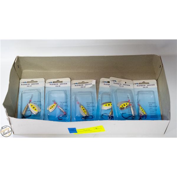 6 X RAINBOW SPINNERS