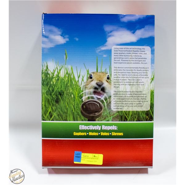 SONIC BURROWING PEST REMOVER, GOPHERS, VOLES,