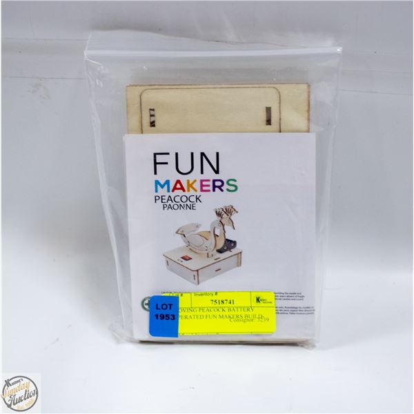 MOVING PEACOCK BATTERY OPERATED FUN MAKERS BUILD-