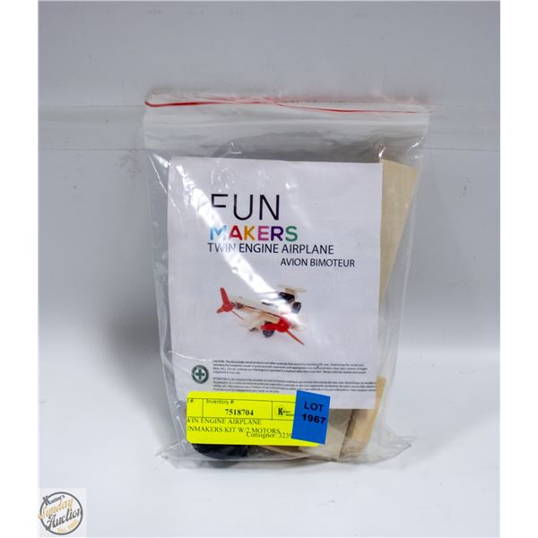 TWIN ENGINE AIRPLANE FUNMAKERS KIT W/2 MOTORS