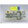 Image 1 : CANADA TWENTY DOLLAR BILL 1991 S/N 0446746