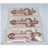 Image 1 : CANADA TWO DOLLAR BILL 1986 S/N 7889142 + 2 CANADA