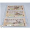 Image 2 : CANADA TWO DOLLAR BILL 1986 S/N 7889142 + 2 CANADA