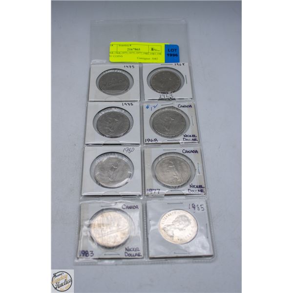1968,1968,1975,1975,1977,1980,1983,1985 $1 COINS