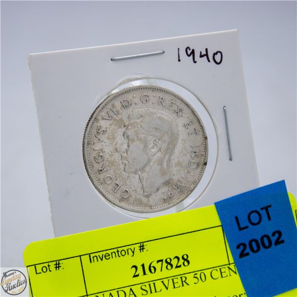 1940 CANADA SILVER 50 CENT COIN